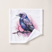 Black Raven op een tak Bad Handdoek (Wasdoekje)