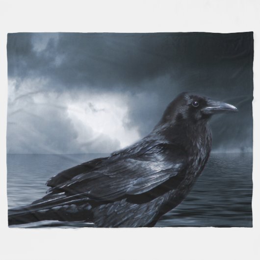 Black Raven op Fleece Blanket (Voorkant (Horizontaal))