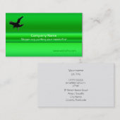 Black Raven op groen metaaleffect Visitekaartje (Voorkant / Achterkant)