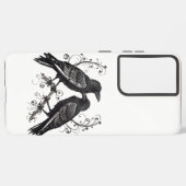 Black Raven Pair Filigree Design Samsung Galaxy Hoesje (Linkerkant)