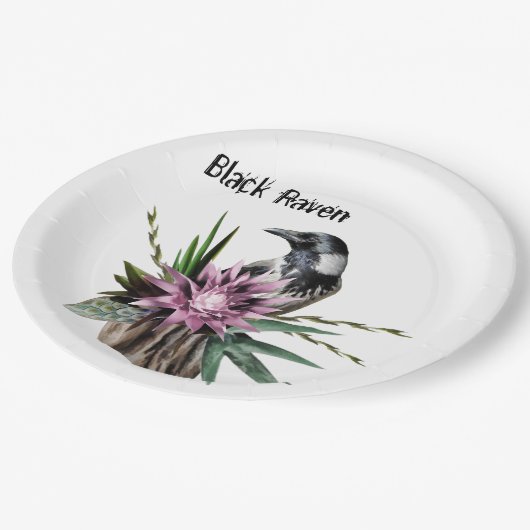 Black Raven Papieren Bordje (Gekanteld)