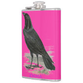 Black Raven personaliseer roze naamkolf Heupfles (Links)