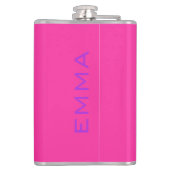 Black Raven personaliseer roze naamkolf Heupfles (Achterkant)