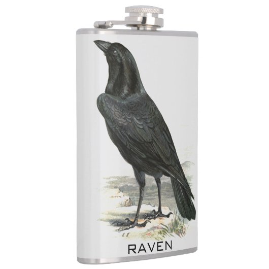 Black Raven Personalize Name Flask Heupfles (Rechts)