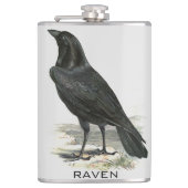 Black Raven Personalize Name Flask Heupfles (Voorkant)