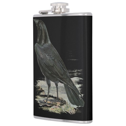 Black Raven Personalize Name Flask Heupfles (Links)