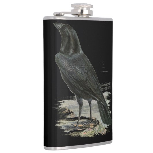 Black Raven Personalize Name Flask Heupfles (Rechts)