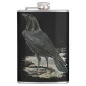 Black Raven Personalize Name Flask Heupfles (Voorkant)