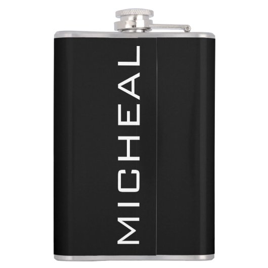 Black Raven Personalize Name Flask Heupfles (Achterkant)