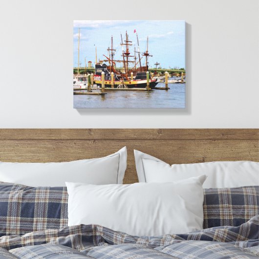 Black Raven Pirate Ship Wrapped Canvas (Insitu (Slaapkamer))