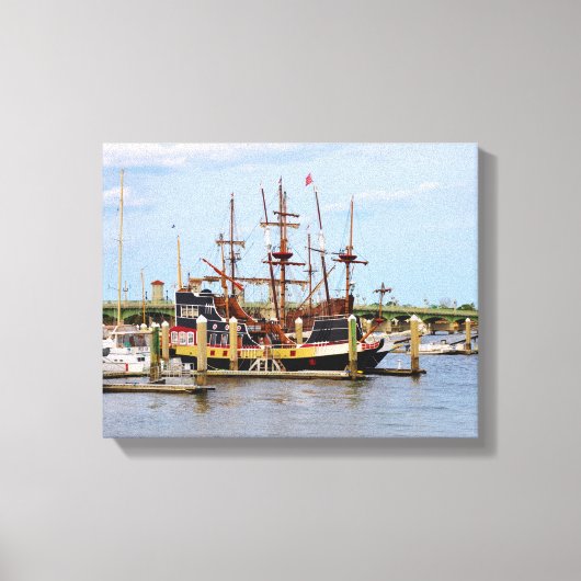Black Raven Pirate Ship Wrapped Canvas (Voorkant)