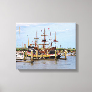 Black Raven Pirate Ship Wrapped Canvas Afdruk
