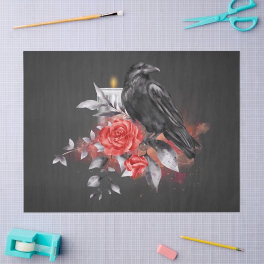 Black Raven Roos Whimsical Waterverf Decoupage Tissuepapier (Craft)