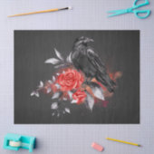 Black Raven Roos Whimsical Waterverf Tissuepapier (Craft)