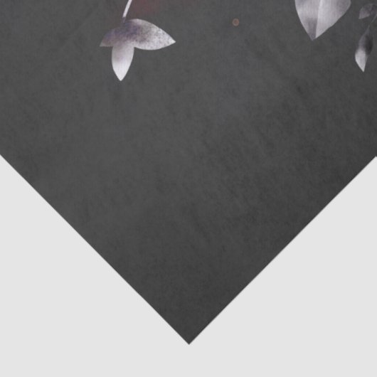 Black Raven Roos Whimsical Waterverf Tissuepapier (Detail)