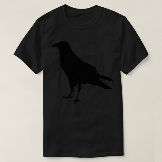 Black Raven Silhouette Illustration Crow Artwork T-shirt (Design voorkant)