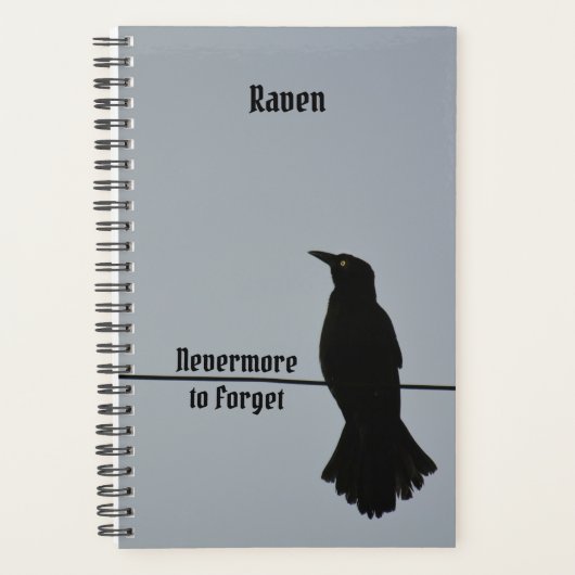 Black Raven Silhouette Nevermore om Gothic te verg Planner (Voorkant)