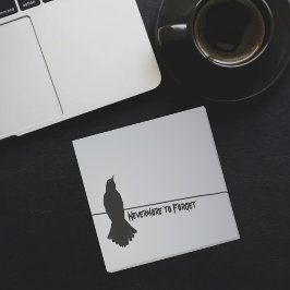 Black Raven Silhouette op Grey Post-it® Notes