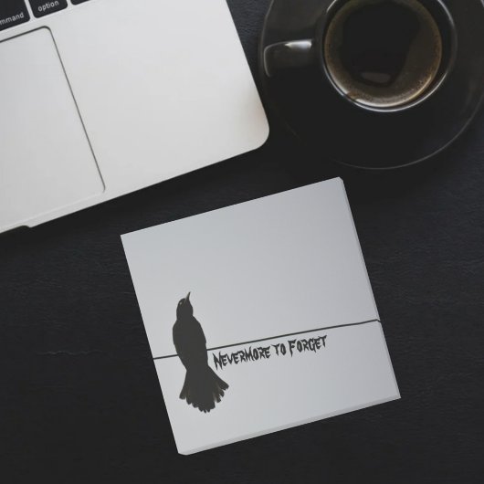 Black Raven Silhouette op Grey Post-it® Notes