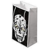 Black Raven Skeleton Skull Gift Bag Klein Cadeauzakje (Achterkant Gekanteld)