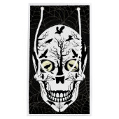 Black Raven Skeleton Skull Gift Bag Klein Cadeauzakje (Voorkant)