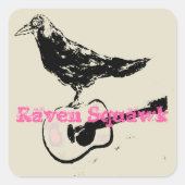 Black Raven Squawk Vierkante Sticker (Voorkant)