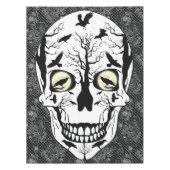Black Raven Sugar Skull Skeleton Table Cloth Tafelkleed (Voorkant)
