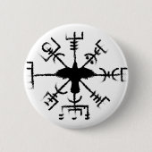 Black Raven Vegvisir Protection Sigil Ronde Button 5,7 Cm (Voorkant)