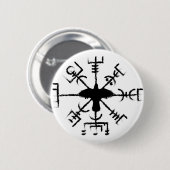 Black Raven Vegvisir Protection Sigil Ronde Button 5,7 Cm (Voorkant /achterkant)