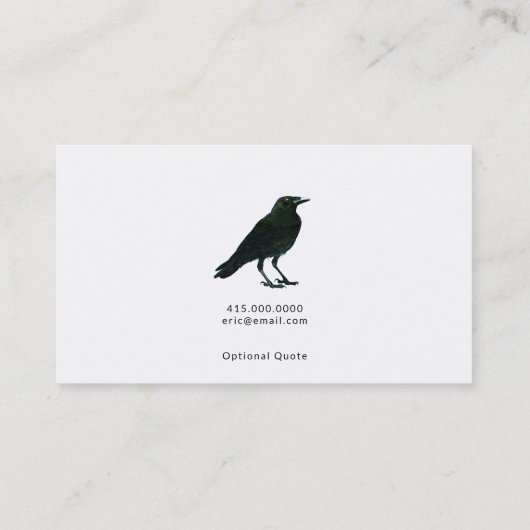 Black Raven Visitekaartje (Achterkant)