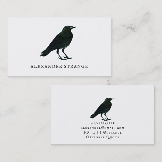Black Raven Visitekaartje (Voorkant / Achterkant)