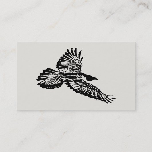 Black Raven Vogel stijgt in Flight Art Visitekaartje (Achterkant)