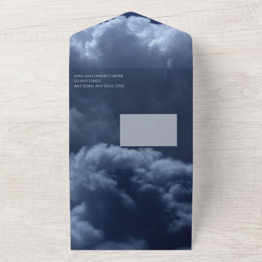 Black Raven Volle Maan Nacht Hemel All In One Uitnodiging (Buitenkant)