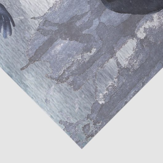 Black Raven-Waterverf Tissuepapier (Detail)