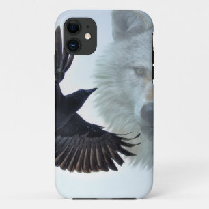 Black Raven & White Wolf Wildlife Fantasy Case-Mate iPhone Case