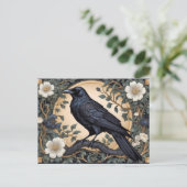 Black Raven William Morris geïnspireerd Briefkaart (Staand voorkant)