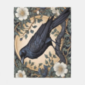 Black Raven William Morris geïnspireerd Fleece Deken (Voorkant)