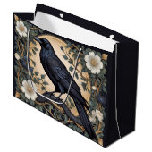 Black Raven William Morris geïnspireerd Groot Cadeauzakje (Voorkant Gekanteld)