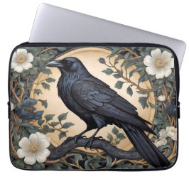 Black Raven William Morris geïnspireerd Laptop Sleeve