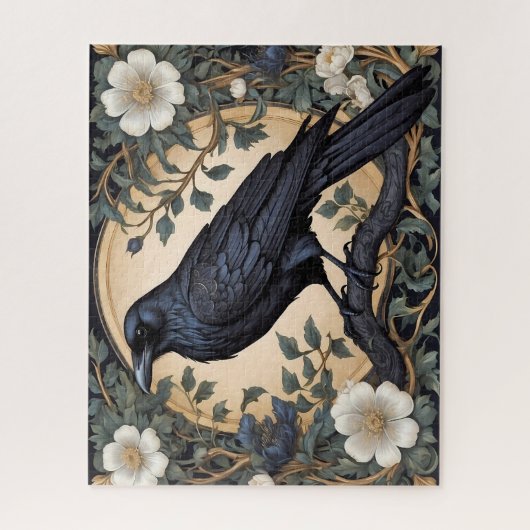 Black Raven William Morris geïnspireerd Legpuzzel (Verticaal)