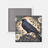 Black Raven William Morris geïnspireerd Magneet (Voorkant / Achterkant)