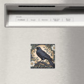 Black Raven William Morris geïnspireerd Magneet (Insitu (Vaatwasser))