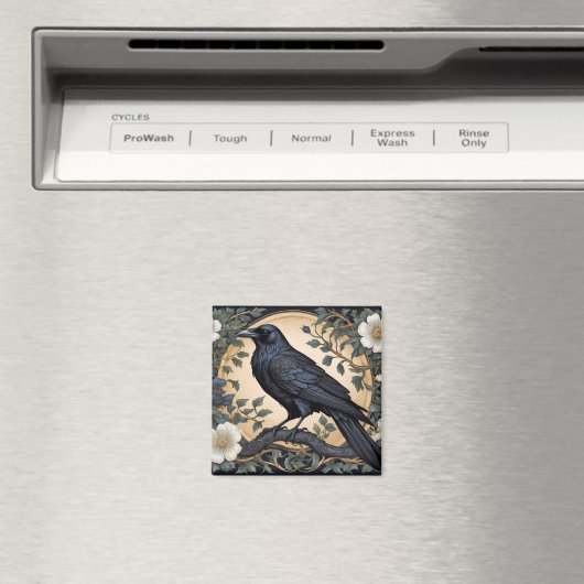 Black Raven William Morris geïnspireerd Magneet (Insitu (Vaatwasser))