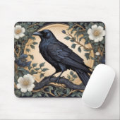 Black Raven William Morris geïnspireerd Muismat (Met muis)