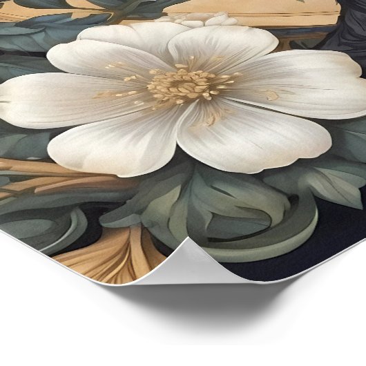 Black Raven William Morris geïnspireerd Poster (Hoek)