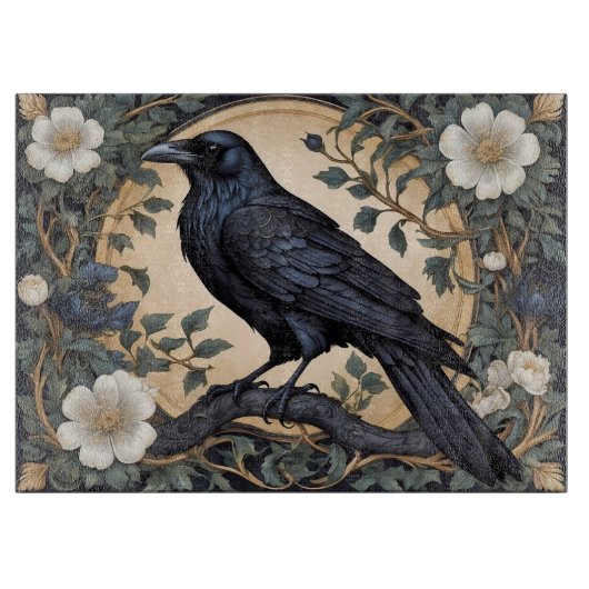 Black Raven William Morris geïnspireerd Snijplank (Voorkant)