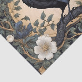 Black Raven William Morris geïnspireerd Tissuepapier (Detail)