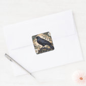 Black Raven William Morris geïnspireerd Vierkante Sticker (Envelop)