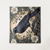 Black Raven William Morris geïnspireerd Wandkleed (Voorkant)