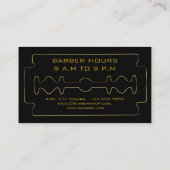 Black Razor Blade Barber Hair Stylist Visitekaartje (Achterkant)